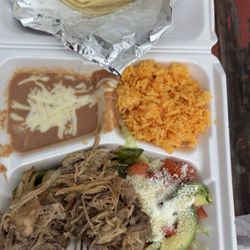 Tacos Don Nacho - Platos supreme carnitas (shrimps under the pork) so good !