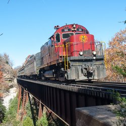 Arkansas Missouri Railroad - Engine #58 crossing one of the three Boston Mountain Scenic Trestles