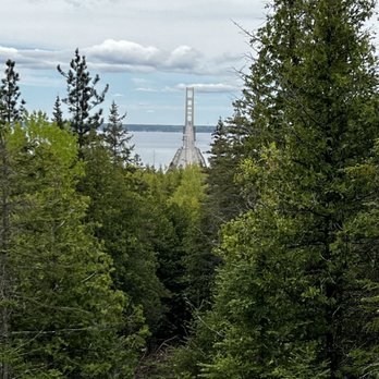 Straits State Park - Taken from the bridge view of the upper campground - Campgrounds Near Me - St Ignace, Michigan