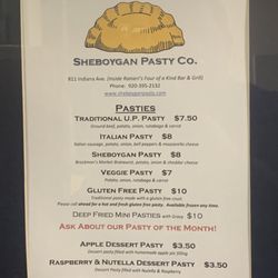 Sheboygan Pasty Co. - Menu