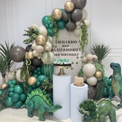 Playroom Cafe - Dinosaur Backdrop Theme crafted by Maggie & her team.
