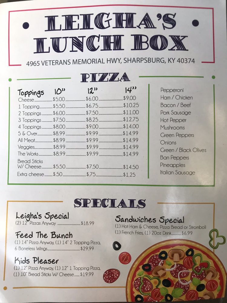 LEIGHA’S LUNCH BOX Updated September 2024 4965 Veterans Memorial