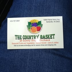 The Country Basket At Sunny Slope Orchard - Business card with information