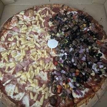 Moe’s Pizza - Half Hawaiian, half supreme. - Pizza Near Me - Paso Robles, California Moe’s Pizza - Half Hawaiian, half supreme. - Pizza Near Me - Paso Robles, California