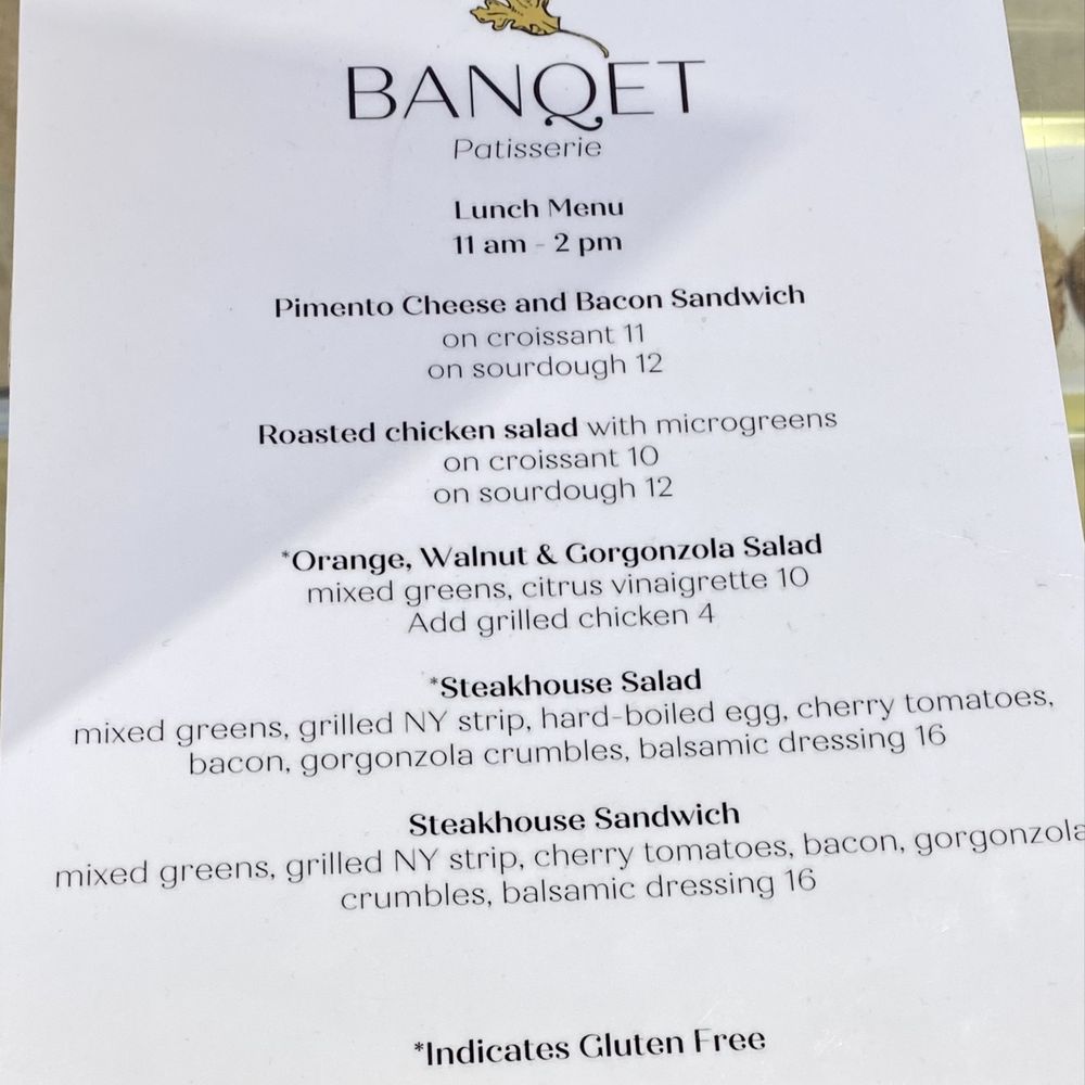 Banqet Patisserie - Lunch Menu - Patisserie/Cake Shop Near Me - Florence, Alabama