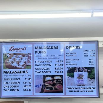 Leonard's Bakery - Menu as of May 2024 - Bakeries Near Me - Honolulu, Hawaii