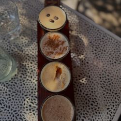 The Downing Bottles & Bites - Espresso martini flight   Original, banana bread , orange chocolate, peanut butter