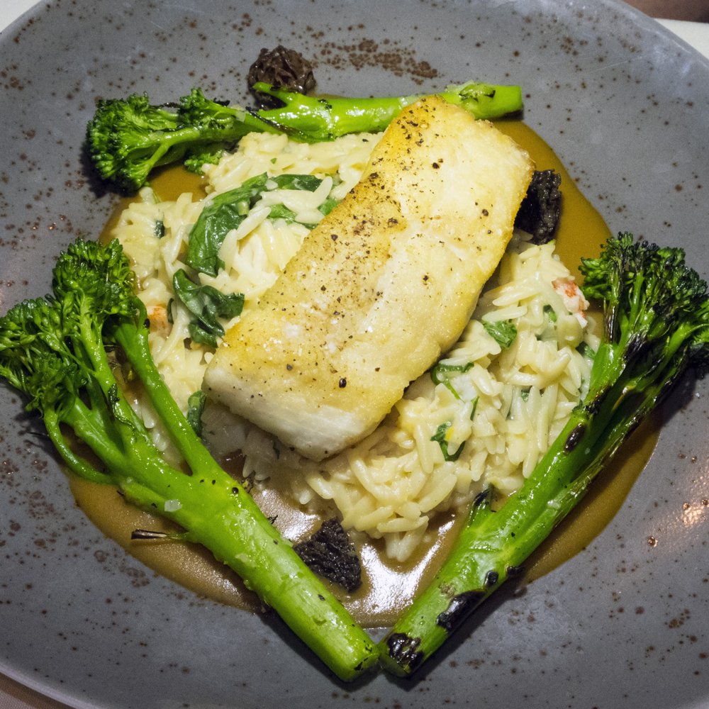 Pamplemousse Grille - Pan roasted halibut. - New American Near Me - Solana Beach, California Pamplemousse Grille - Pan roasted halibut. - New American Near Me - Solana Beach, California