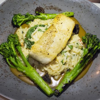 Pamplemousse Grille - Pan roasted halibut. - New American Near Me - Solana Beach, California
