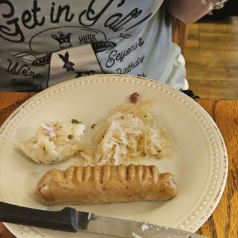 Der Lindenbaum - A wiener, kraut, and tater salad. - German Near Me - Fredericksburg, Texas