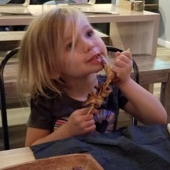 Oak & Coal - 3 yr old downing her 2nd stick of giant trumpet mushrooms - Japanese Near Me - Costa Mesa, California Oak & Coal - 3 yr old downing her 2nd stick of giant trumpet mushrooms - Japanese Near Me - Costa Mesa, California