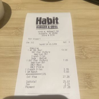 Habit Burger & Grill - Price - Burgers Near Me - Avondale, Arizona