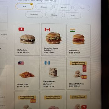 McDonald’s - Global Menu (July 2025) - Burgers Near Me - Chicago, Illinois