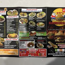 Boy's Hamburgers - Menu, 1/6/25, page 1 of 2