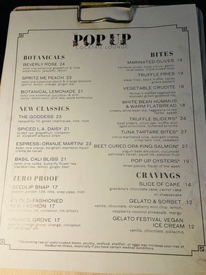 Menu photo 2 Pop-Up Cocktail Lounge Los Angeles, CA