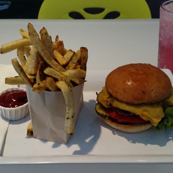 Burger Lounge - I got the Little Burger, small fries, and a Shirley Temple. $12.88 - Burgers Near Me - Costa Mesa, California