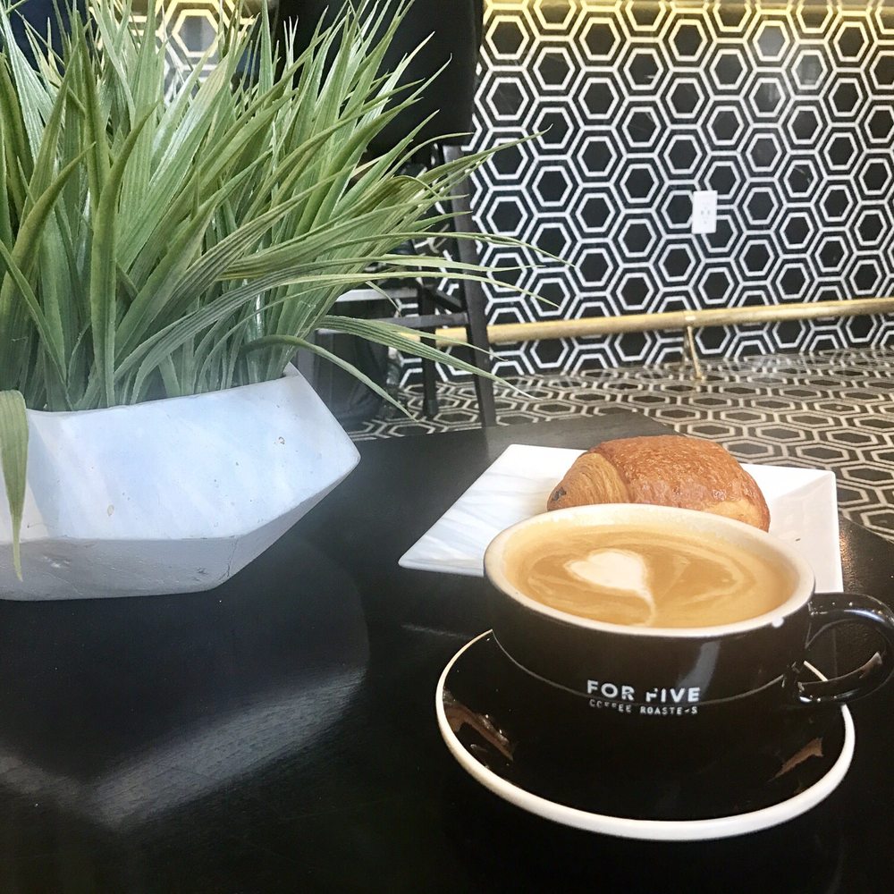 For Five Coffee Roasters - Latte and Choco croissant - Coffee Roasteries Near Me - Manhasset, New York For Five Coffee Roasters - Latte and Choco croissant - Coffee Roasteries Near Me - Manhasset, New York