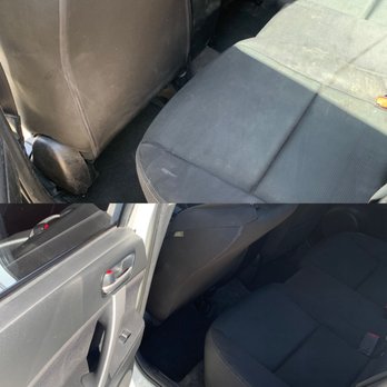 Kenyon Auto Cosmetics - Backseat before- top, after-bottom - Auto Detailing Near Me - Phoenix, Arizona