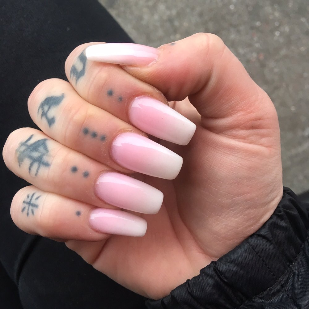 Crystal Nail - pink&white ombré w/ acrylic - Nail Salons Near Me - San Francisco, California Crystal Nail - pink&white ombré w/ acrylic - Nail Salons Near Me - San Francisco, California