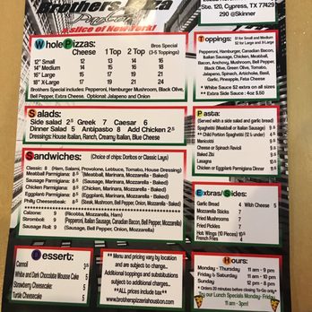 Brother's Pizza Parlor - To Go/Delivery Menu - Pizza Near Me - Cypress, Texas Brother's Pizza Parlor - To Go/Delivery Menu - Pizza Near Me - Cypress, Texas