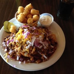 Pine Grove Junction Café - Chili cheeseburger with tots