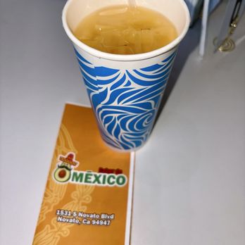 Sabor De Mexico - Melon Agua Frescas (I drank a little before I took the pic) - Mexican Near Me - Novato, California