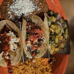 Fat Rosie's - Mix & Match Taco Plate  Carne Asada - Tacos De Cerdo - Al Pastor