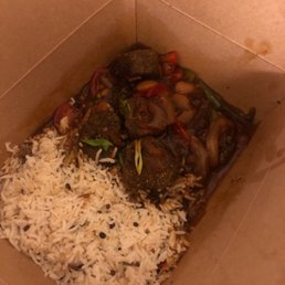 The Noxtail (Vegetarian) with rice... Don't let the photo fool you, portion size was an insult.... Not worth $21