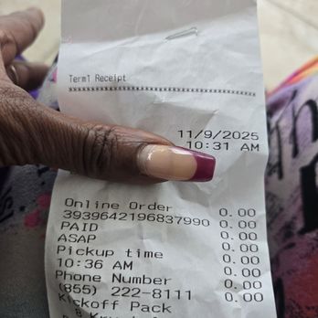 Krystal - My Doordash receipt showing $0.00 for my food and only the $3.00 delivery fee. I never seen a receipt like this. - Fast Food Near Me - Tampa, Florida Krystal - My Doordash receipt showing $0.00 for my food and only the $3.00 delivery fee. I never seen a receipt like this. - Fast Food Near Me - Tampa, Florida
