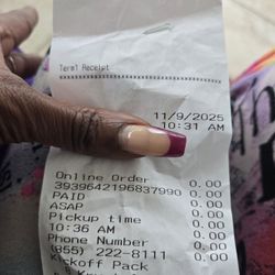 Krystal - My Doordash receipt showing $0.00 for my food and only the $3.00 delivery fee. I never seen a receipt like this.