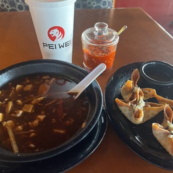 Pei Wei Asian Kitchen - New Hot & Sour Soup, Crab Wontons and tea. - Asian Fusion Near Me - El Paso, Texas Pei Wei Asian Kitchen - New Hot & Sour Soup, Crab Wontons and tea. - Asian Fusion Near Me - El Paso, Texas