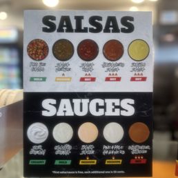 Sauce choices