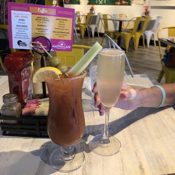 Native Cafe - Bloody Mary and my wife's pineapple mimosa - American Near Me - Gulf Breeze, Florida Native Cafe - Bloody Mary and my wife's pineapple mimosa - American Near Me - Gulf Breeze, Florida