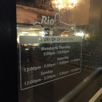 Rio Brazilian Steakhouse - Business hours~ - Brazilian Near Me - Coquitlam, British Columbia Rio Brazilian Steakhouse - Business hours~ - Brazilian Near Me - Coquitlam, British Columbia