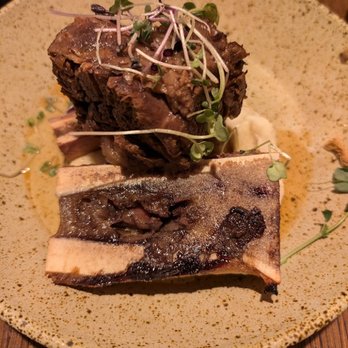 The Attic Oyster & Cocktail Bar - Short Rib with Bone Marrow - Cocktail Bars Near Me - Flushing, New York