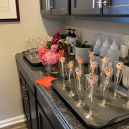 Elite week champagne glasses with custom lollipops. So adorbs!