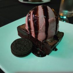 The Studio - German chocolate brownie with acai sorbet
