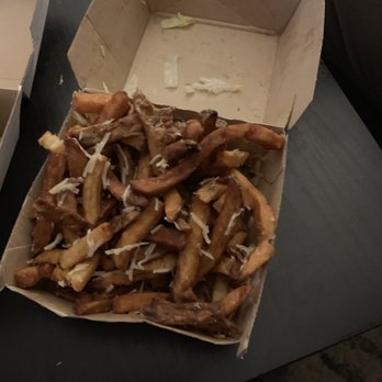 Graze Burgers - This is a normal size burger container and this is all you get for 7$ worth of fries. Wayyyy over priced - Burgers Near Me - Westerly, Rhode Island
