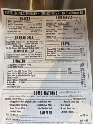 Menu photo 1 Clyde Cooper's Barbecue Raleigh, NC