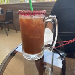 Michelada. The chamoy on top is very good. Reminds me of my childhood Michelada. The chamoy on top is very good. Reminds me of my childhood