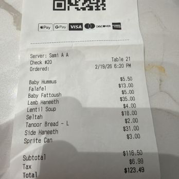 Sheeba Restaurant -- Sterling Heights - Where I was over charged for something I didn't order - Mediterranean Near Me - Sterling Heights, Michigan