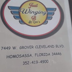 Just Winging It At Cain’s - Menu cover