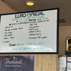 The One Thai Oishi - Lunch menu... must dine in.