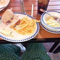 East Coast Deli - Luke warm pastrami sandwich and bag matzo ball soup