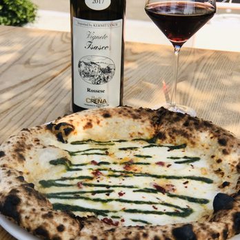 Mentone - Pizza pesto & Ligurian red wine. - Italian Near Me - Aptos, California