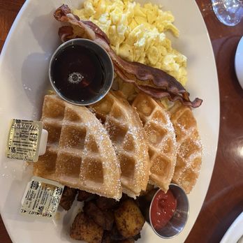 Sedona Crepes - Waffle platter - didn't love the eggs - Creperies Near Me - Sedona, Arizona