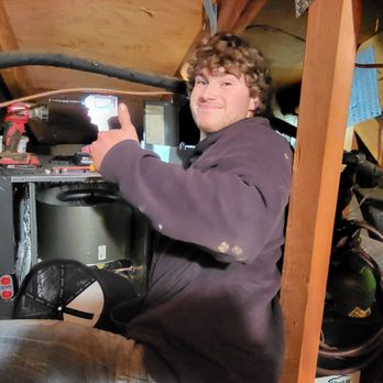 Slakey - Colton on the heat pump installation.  He is a hard worker - Heating & Air Conditioning/HVAC Near Me - Chico, California