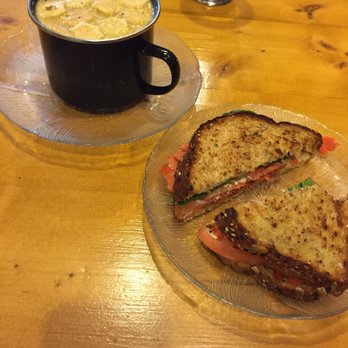 Chattermark Restaurant - Smoked salmon tomato lettuce sandwich on toasted grainy bread and clam (seafood) chowder. Very very tasty. - Seafood Near Me - Seward, Alaska Chattermark Restaurant - Smoked salmon tomato lettuce sandwich on toasted grainy bread and clam (seafood) chowder. Very very tasty. - Seafood Near Me - Seward, Alaska