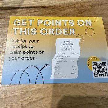 CAVA - Save receipt you could get points - Mediterranean Near Me - Bridgewater, New Jersey CAVA - Save receipt you could get points - Mediterranean Near Me - Bridgewater, New Jersey
