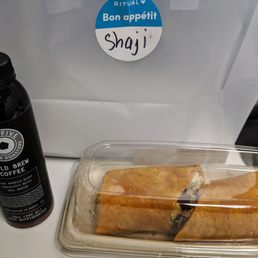 Cold brew and breakfast wrap Cold brew and breakfast wrap